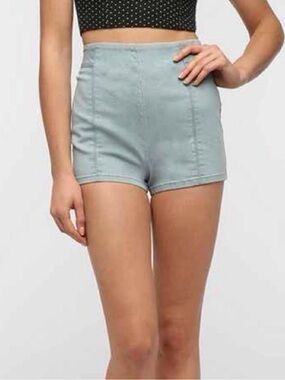 Urban Outfitters Kimchi Blue High-Waist Pin Up Light Wash Denim Shorts